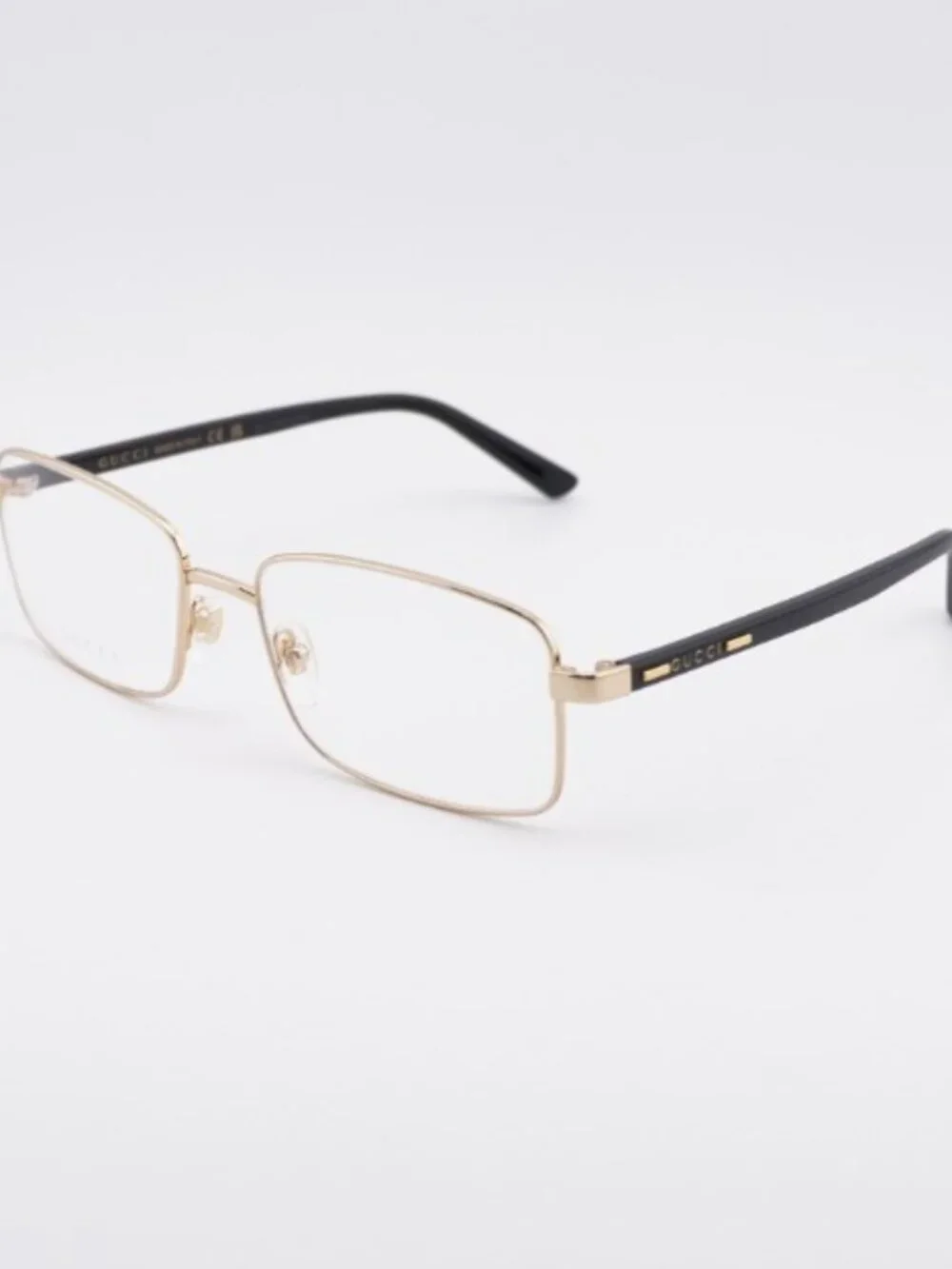 Gucci GG1586O 004 Eyeglasses Gold/Black 59mm Rectangle Frame